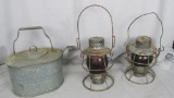 (2) Lanterns & A Galvanized Watering Can - R1