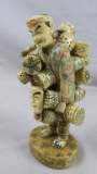Hand Carved Bone Asian Man Carrying Baskets Figurine - BR2