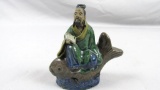Asian Man On Fish Mudmen Figurine - BR2