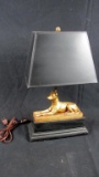 Black & Gold Toned Dog Lamp - H2