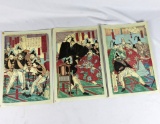 (3) Toyonaka Takanobu Japanese Wood Block Prints  - H2