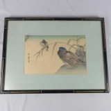 Hand Painted Oriental Duck Framed Print - H2
