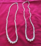 (2) Vintage Faux Pearl Necklaces - K