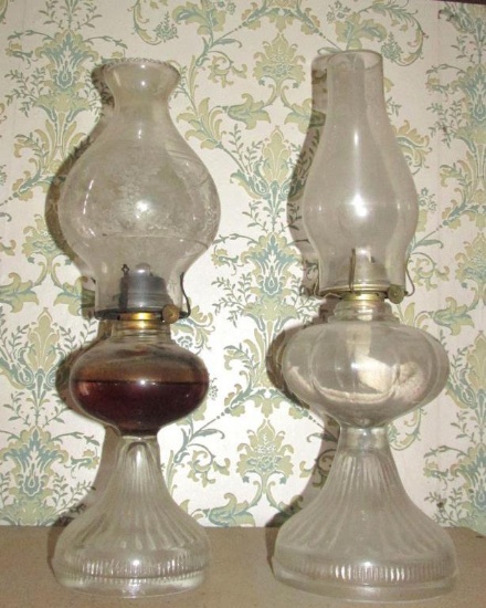 Pair Of Hurricane Lamps