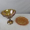 (2) Orange Carnival Glass - DR