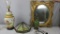 Lamps, Stain Glass Lamp Shade, & A Mirror - P