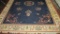 8'x11' Navy Blue Birjand Belgium New Wool Pile Area Rug - F