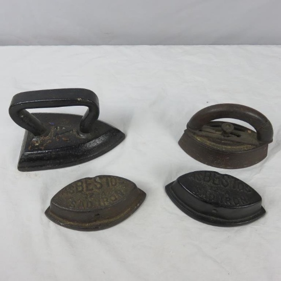 (4) Cast Iron Antique Irons - DR