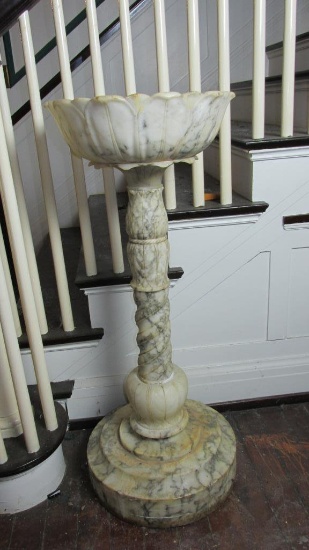 Marble Pedestal Flower Planter - F