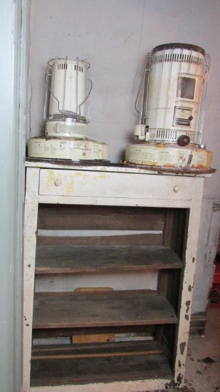 Wood Cabinet & (2) Kerosene Heaters - BM-CL3