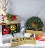 Christmas Decorations - Reindeer, Wreath, Baubles Ornaments, & Lights - DR