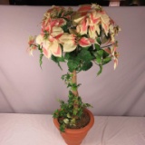 Large Artificial White Poinsettia Tree - DR