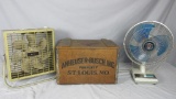 Anheuser-Busch Vintage Crate & (2) Fans - BR2