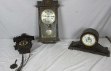 Antique Mantle Clock, Wall Clock, & Cuckoo Clock - BR1