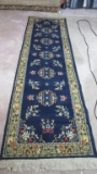 8' Marvess Olefin III Navy Blue Runner Rug - BR1