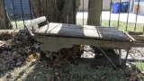 Old Wood Scale Cart With Cast Iron Wheels & Handles - Y