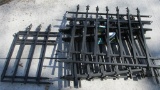 (10) Piece Black Metal Classic Style Garden Fence Panels - G