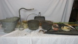 Metal Kettles, Fireplace Metal Container, & Misc. - R2