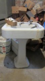 Antique Pedestal Sink & Parts - R3