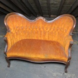 Antique Orange Upholstered Loveseat - A3