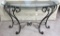 Large Glass Top Wall Table With Metal Legs - LR