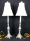 Pair of Metal Candlestick Lamps - MB