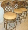 (3) Cushioned Metal Barstools - K