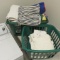 Plastic Hampers Filled With Towels, Hand Towels, Blankets, & Washcloths - UR