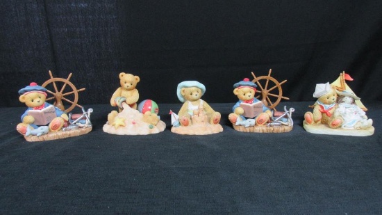 (5) Seaside Themed Cherished Teddies Figurines By Priscilla Hillman - DR