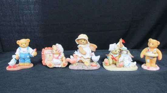 (5) Summer Themed Cherished Teddies Figurines By Priscilla Hillman - DR