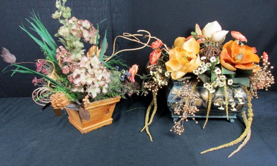 (2) High End Faux Floral Arrangements - DR