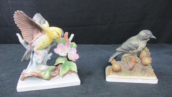 (2) Lefton China Porcelain Bird Figurines - SR