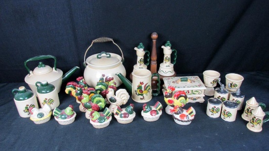 Metlox Poppytrail 27-Piece Rooster Service Set - SR