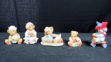 (5) Summer Themed Cherished Teddies Figurines By Priscilla Hillman - DR