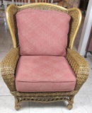 Wicker & Cane Wing Back Chair - SR