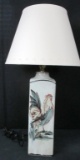 Glazed Pottery Rooster Lamp  - K