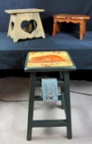 A Stool & (2) Step Stools -