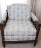 Vintage Upholstered & Wood Lounge Chair - FR