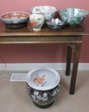 Oriental Vase, Planter, Bowls, Dish, & Ginger Jar - FR