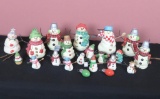 Snowmen Figurines With (3) Bulb Ornaments - FR