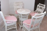 5-Piece White Wicker Bistro Set - BM