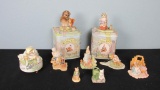 (9) Beatrix Potter Figurines & Music Box - OC