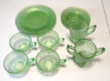Matching Green Depression Glass Tea Set