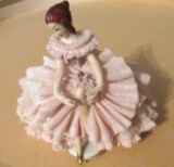 Pink Dress Dresden Art Figurine