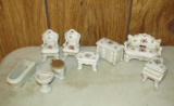 Assorted Ceramic Vintage Doll House Furniture