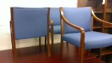 (3) Blue Lobby Chairs