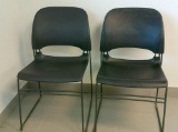 (2) Black Limerick Stacking Side Chairs