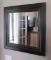 Wood Frame Mirror With Metal Wall Art