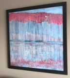 Blue & Red Forest Scene Print