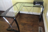 Glass Top L-Shape Desk
